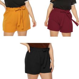 Women's Shorts 066F Women Summer Casual Sweat Plus Size Fitness Workout Athletic Sweatpants Bandage Waist Comfy For Outdoor Home Gym