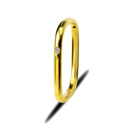 Cluster Rings NYMPH Real 18K Gold Ring Pure AU750 3D Hollow Fine Jewelry Simple Square Shape For Women Party Gift