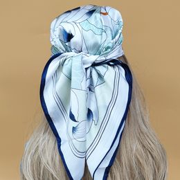 high quality New The Four Seasons Silk Hijab Luxury Square Headscarf Popular Design 70X70CM Scarves Women Beach Sunscreen Kerchief