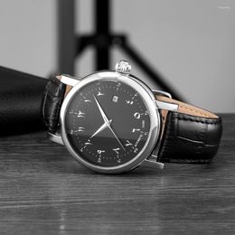 Wristwatches Islamic Wristwatch Automatic Self-wind Movement Luxury Men Mechanical Waterproof Clocks Male