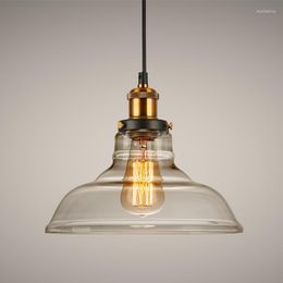 Pendant Lamps Vintage Antique Clear Glass Lamp Shade Light Industral Loft Bar Bowl Kitchen Fittings Fixtures