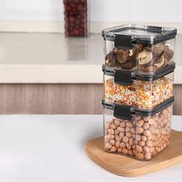 Food Savers Storage Containers Airtight Bulk Cereals Organizers Stackable Dry Boxes Pantry Jars Kitchen 230607