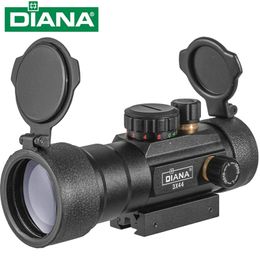 DIANA 3X44 Red Green Dot Sight Scope Tactical Optics Riflescope Fit 11/20mm Rail Rifle Scopes Hunting