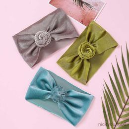 Hair Accessories Velvet Baby Girl Headband For Children Newborn Turban Rose Headwrap Infant Soft Band Enfant R230608