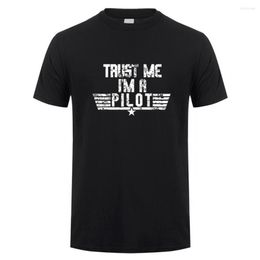 Men's T Shirts Trust Me I'm A Pilot Shirt Summer Cotton Short Sleeve Cool Plane Driver T-shirts Men Clothes Tops DA-005