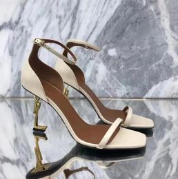 2023 Sandals High-heeled Shoe Paris Dress Classics Women 10cm 8cm Heels Black Golden Gold Wedding Bottoms with box 3 model