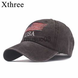 Ball Caps Xthree USA Flag Baseball Cap Cotton Snapback Hat Embroidery Bone Women Baseball Cap Men Gorras Casual Casquette Men Baseball Hat J230608