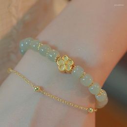 Link Bracelets Lucky Hetian Jade Antique Bracelet Creative All-Match Auspicious Cute Female Temperamental Fashion Gifts Femme