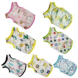 Dog Apparel Summer Pet Clothes Cute Print Cool Breathable Cooling Vest Costume Comfortable Cotton and Linen Puppy 230608