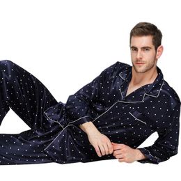 Men's Sleepwear Mens Silk Satin Pyjamas Set Pyjamas PJS Loungewear U.S S M L XL XXL 4XL Plus