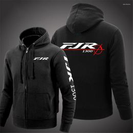 Men's Jackets FJR 1300 MOTORCYCLE Hoodies Hip Hop Streetwear Tops Casual Fleece Pullover Sweatshirt Solid Colour Zipper Cardigan