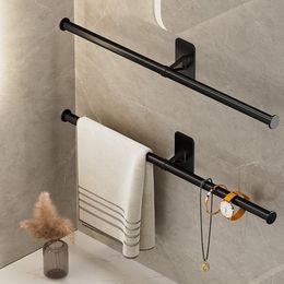 Towel Racks Selfadhesive Bathroom Rack Holder Without Drilling Wall Mounted Shelf Kitchen Accessories Hanger 230607