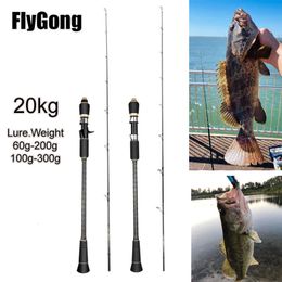 Rod Reel Combo Jigging Ultralight Full Carbon 1.8m 1.95m PE 2 6 Lure Weight 60 350G 20kgs Spinning casting Ocean Boat Fishing 230607