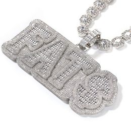 Pendant Necklaces Hip Hop Az Custom Letters Fl Zircon Mens Gift Gold Sier Drop Delivery Jewellery Pendants Dh1M2