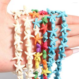 Strand 37pcs/Strand 13x13mm Starfish Shape Turquoises Beads Loose Spacer Unusual For DIY Jewelry Making Bracelet Necklace