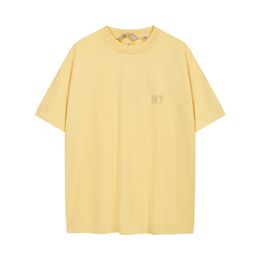 23ss Summer USA 3D Silicone Logo Tee Plus Size Men t shirt Streetwear Fashion Cotton Short Sleeve Tshirt New Colours Premium Quality Lemon Yellow Mist Blue Colours