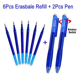Ballpoint Pens 62PcsSet 07MM Erasable Gel Pen Refill Rods School Office Accessories Blue Black Red Color Writing Stationery Washable Handle 230608