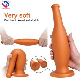 Huge Anal Dildo Wine Bottle for Women Anal Toys Huge Big Fake Penis with Suction Cup Sex Toys TPE Anal Butt Plug Female Adult 18 L230518