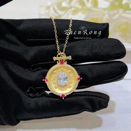 Pendant Necklaces Foydjew Italian Vintage Jewellery Mediaeval Style Fashion Gold Colour Round Brand Amulet Birthday Gifts