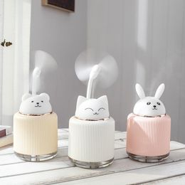 Appliances 300ml Mini Air Humidifier Aromatherapy Diffuser Cute USB Essential Oil Diffuser Aroma Humidifier With A USB Fan And Night Light