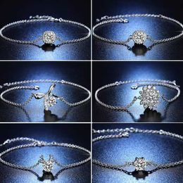 Popular Charm Bracelets Sterling Silver S925 Hearts and Arrows Moissanite Bracelet Women's Simple Handwear Fashion Accessories for Girl