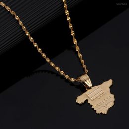 Pendant Necklaces Fashion Spain Map Necklace For Women Gold Colour Charm Jewellery
