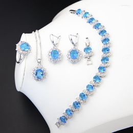 Necklace Earrings Set Super Shiny Bridal Banquet Quality Ornament Multi-Color Optional European And American Zircon Jewelry