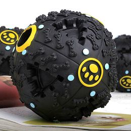 Pet Dog Squeaky Toys S M L Big Dog Toy Pet Dog Voice Sound Ball Toy Feeding Food Ball Pet Toy Ball Lovely Black Colour