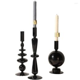 Candle Holders Nordic Home Decoration Accessories For Living Room Table Glass Holder Geometric Pendulum Stand Enfeite De Mesa