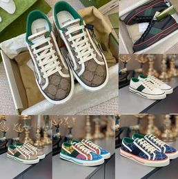 Designer Tennis 1977 Sneakers Luxus Canvas Schuhe Beige Blau gewaschener Jacquard Denim Schuh Ace Gummisohle bestickt Vintage Casual Sneaker