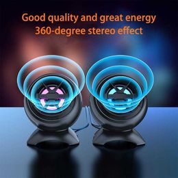 Portable Speakers USB Wired Computer Speaker Deep Bass Sound Speaker For Powerful Subwoofer Desktop Portable Speaker