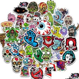 Car Stickers 50Pcs Waterproof Laptop Skl Horrible Graffities Decals For Motorcycle Bicycle Lage Skateboard And Home Drop Delivery Mo Dhzrx