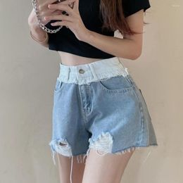 Women's Shorts Womens Jeans Fashion Girl Ins Patchwork Denim Shorts Women Holes Stitched Pants Summer Short