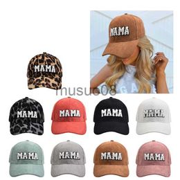 Ball Caps New Mama Mini Letter Corduroybaseball Caps Outdoor Adjustable Snapback Hat Hip Hop Women Kid Dad Hats Solid Color Trucker Cap J230608