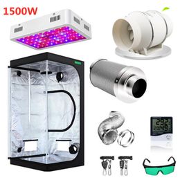 LED Grow Lights Kit 300W 1000W 2000W Full Spectrum Grow Lamp Wiht 4/5/6 Inch Ventilation charcoal Philtre 50-300cm Grow Tent For Indoor