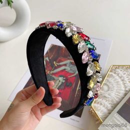 Other French Trendy Fashion Personality Baroque Colorful Full Rhinestone Headband Ladies Prom Party Travel Gift Hair Accessories R230608