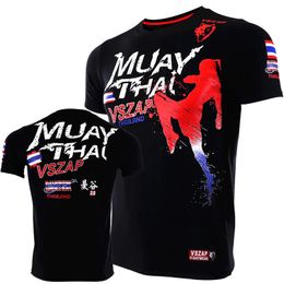 Men's T-Shirts Men's Muay thai T Shirt Sports Running T Shirt Men's Gym Fitness MMA Training Shirts Dry Fit Sportswear Boxing Quick Dry 230607