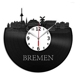Wall Clocks Bremen Skyline Art Home Design Decoration Clock Gift Ornament Birthday