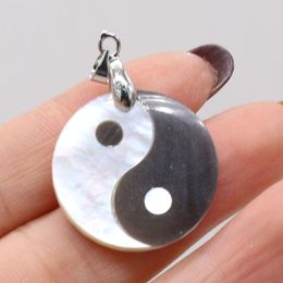 Pendant Necklaces Natural Freshwater Shell Gossip Yin Yang Handmade Crafts DIY Necklace Bracelet Earrings Jewelry Accessories MakingPendant