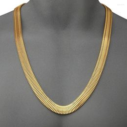 Chains Trendy 75cm 15mm Hip Hop Mens Herringbone Necklaces IP Electroplated Chunky Boys NightClub Fishbone Jewellery