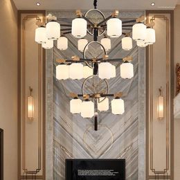 Chandeliers Nordic Living Room Chandelier Lighting Modern Dining Staircase Light Chinese Style Villa Duplex Building Large Pendant Lamp