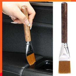 New 2/1Pcs Wooden Car Detailing Auto Dashboard Air Outlet Interior Detail Synthetic Bristles Office Home Dust Removal Brush