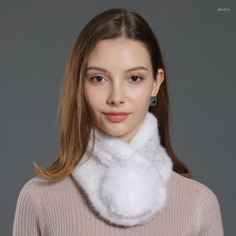 Scarves CX-S-195B Fur Pom Ladies Outfits Genuine Mink Knitted Scarf