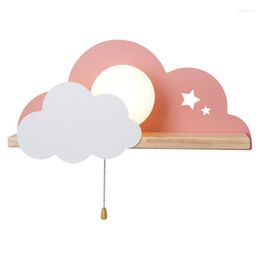 Wall Lamps Children LED Lamp For Bedroom Glass Lampshade Cloud Metal Cartoon Boys Bedside Lighting Kids Room Girls Sconce