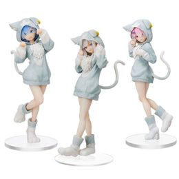 Action Toy Figures 20cm RE Zero-Starting Life in Another World Anime Figure Emilia Rem Ram Puck Starting Action Figures Collection Model Doll Toys 230608