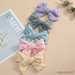 Hair Accessories Baby Bows Clip Embroidery Hairclip For Girl Children Hairpins Side Pin Toddler Spring Summer Headwear R230608