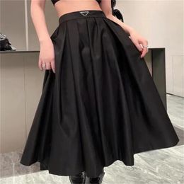 Designer Womens Dress Fashion Casual Dresses Summer Large Hemline Skirt Black Show Thin Pants Party Skirts