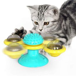 Cat Windmill Interactive Toy Playing Training Puzzle Cat Game Turntable Teeth Cleaning Pet Products Animals Kitten Accessories