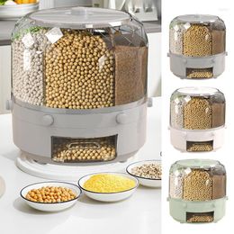 Storage Bottles 6 Grids Cereal Dispenser Large Food Container Grain Box Kitchen For Countertop Cutlery Racks Cabinets