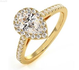 Designer Jewelry YuyingGems Custom Eternity 2.0 c Round D color Moissanite Diamond 18k Yellow Gold diamond Wedding ring